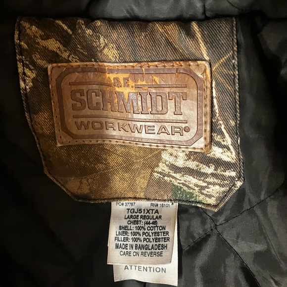 Vintage Carhartt Style Camo Canvas Jacket Schmidt workwear large - Picture 6 of 14